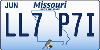 MO license plate LL7P7I