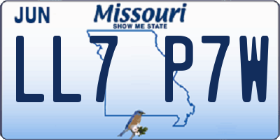MO license plate LL7P7W