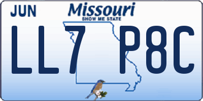 MO license plate LL7P8C