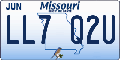 MO license plate LL7Q2U