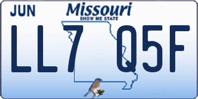MO license plate LL7Q5F