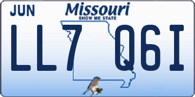 MO license plate LL7Q6I