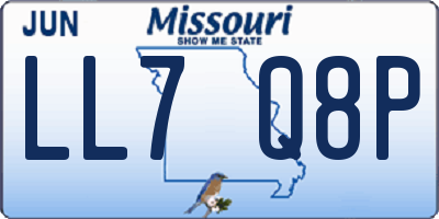 MO license plate LL7Q8P