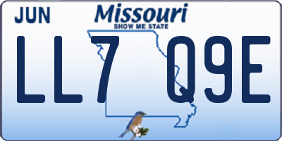 MO license plate LL7Q9E