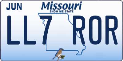 MO license plate LL7R0R