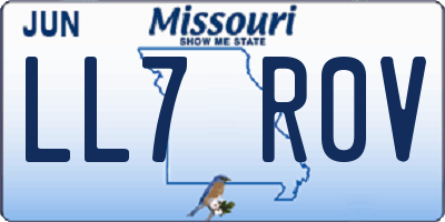 MO license plate LL7R0V