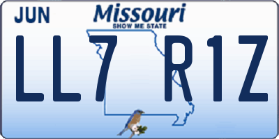 MO license plate LL7R1Z