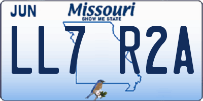 MO license plate LL7R2A