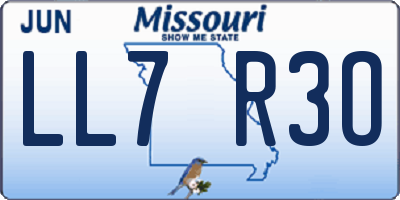 MO license plate LL7R3O