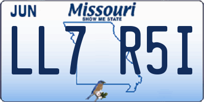 MO license plate LL7R5I