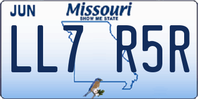 MO license plate LL7R5R