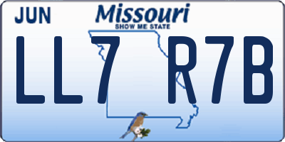 MO license plate LL7R7B