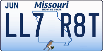 MO license plate LL7R8T