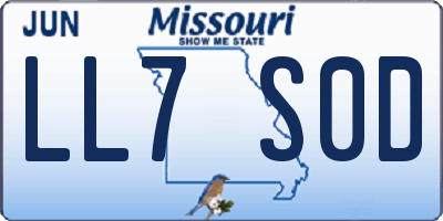 MO license plate LL7S0D