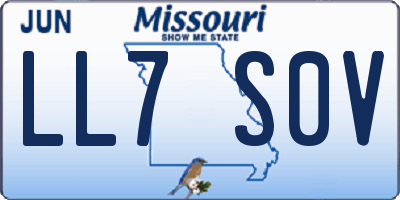 MO license plate LL7S0V