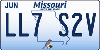 MO license plate LL7S2V