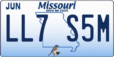 MO license plate LL7S5M