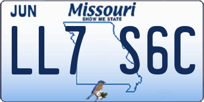 MO license plate LL7S6C