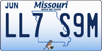 MO license plate LL7S9M