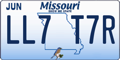 MO license plate LL7T7R