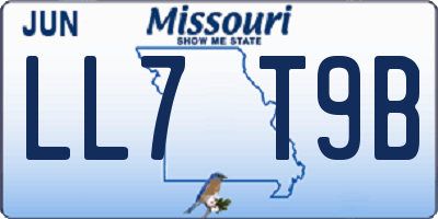 MO license plate LL7T9B