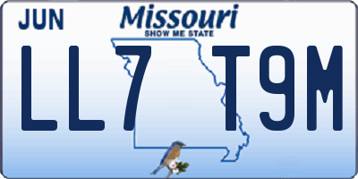 MO license plate LL7T9M
