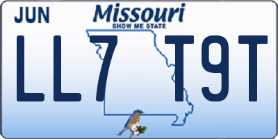 MO license plate LL7T9T