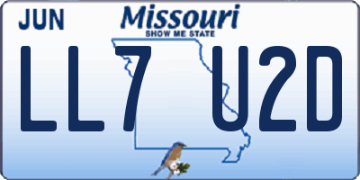 MO license plate LL7U2D