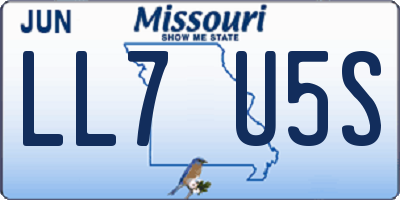 MO license plate LL7U5S