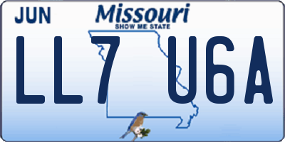 MO license plate LL7U6A