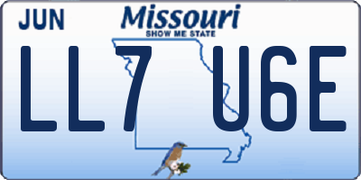 MO license plate LL7U6E
