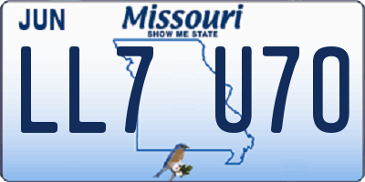 MO license plate LL7U7O