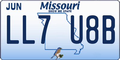 MO license plate LL7U8B