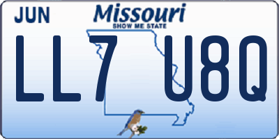 MO license plate LL7U8Q