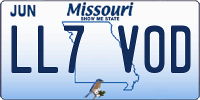 MO license plate LL7V0D