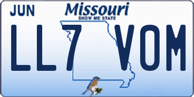 MO license plate LL7V0M