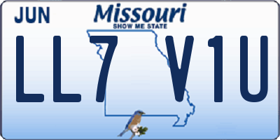 MO license plate LL7V1U