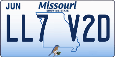 MO license plate LL7V2D
