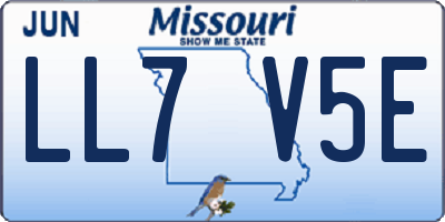 MO license plate LL7V5E