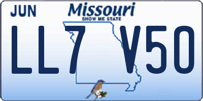 MO license plate LL7V5O