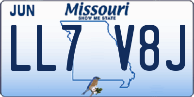 MO license plate LL7V8J