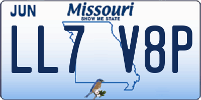 MO license plate LL7V8P