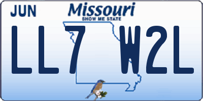 MO license plate LL7W2L
