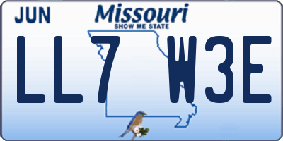 MO license plate LL7W3E