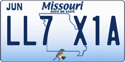 MO license plate LL7X1A