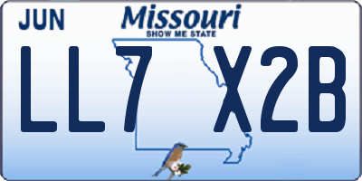 MO license plate LL7X2B