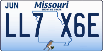 MO license plate LL7X6E