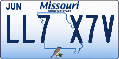 MO license plate LL7X7V