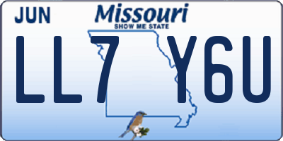 MO license plate LL7Y6U