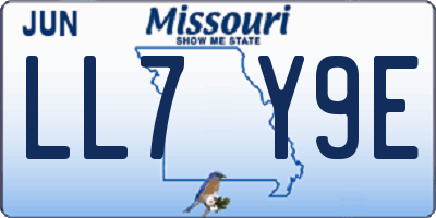 MO license plate LL7Y9E